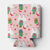 Lamas en cactussen kerstpatroon blikjeskoeler (Achterkant)