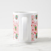 Lamas en cactussen kerstpatroon grote koffiekop (Achterkant)