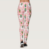 Lamas en cactussen kerstpatroon leggings (Achterkant)
