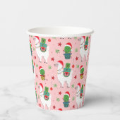 Lamas en cactussen kerstpatroon papieren bekers (Achterkant)