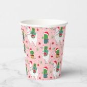 Lamas en cactussen kerstpatroon papieren bekers (Rechts)