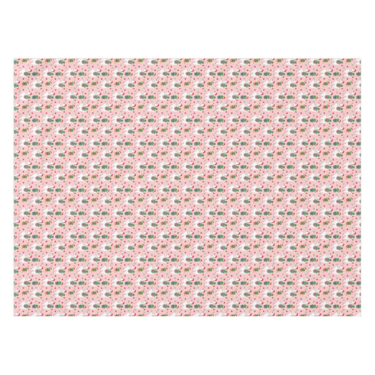 Lamas en cactussen kerstpatroon tafelkleed (Voorkant (Horizontaal))