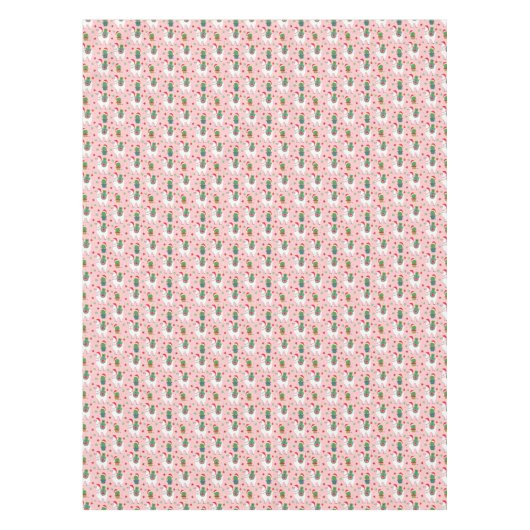 Lamas en cactussen kerstpatroon tafelkleed (Voorkant)