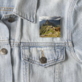 Lama's en een uitzicht op Machu Picchu, Vierkante Button 5,1 Cm (In situ)