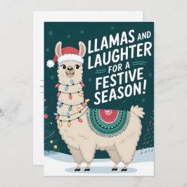 Lamas en feestelijk seizoen - Kerstkaart