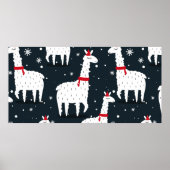 Lama's, handgetekende achtergrond. Kleurrijk naadl Poster (Voorkant)