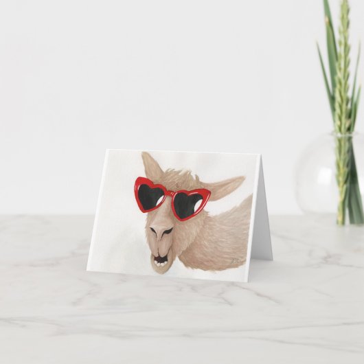 Lamas in de schaduw: februari Wenskaart 4 "x5.6" Feestdagen Kaart (Voorkant)