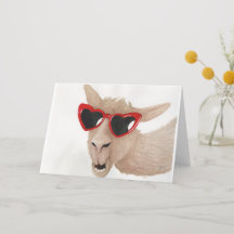 Lamas in de schaduw: februari Wenskaart A5