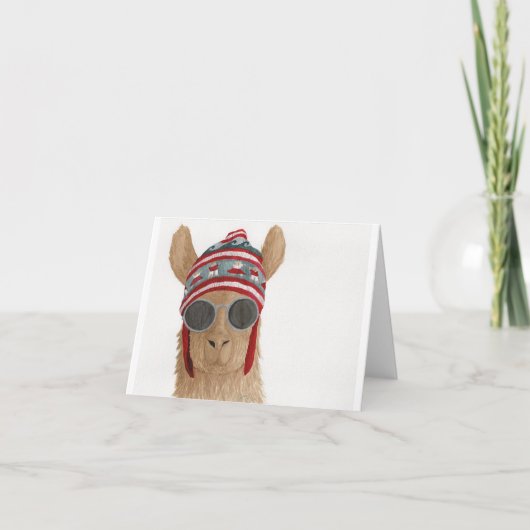Lamas in de schaduw: juli Wenskaart 4 "x5.6" Feestdagen Kaart (Voorkant)