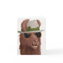 Lamas in de schaduw: maart Wenskaart 4 "x5.6"