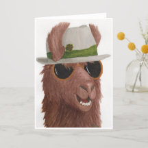 Lamas in de schaduw: maart Wenskaart A5