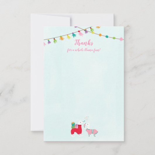 Lama's in Pyjama Slumber Party Bedankkaart (Voorkant)