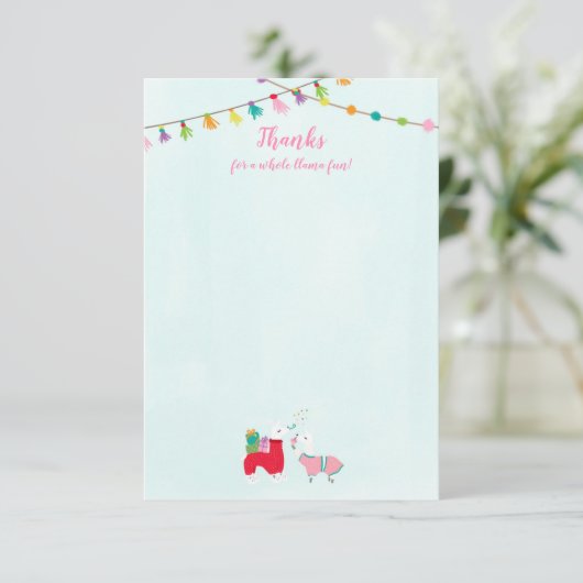 Lama's in Pyjama Slumber Party Bedankkaart (Staand voorkant)