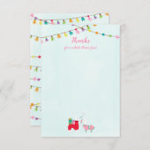 Lama's in Pyjama Slumber Party Bedankkaart (Voorkant / Achterkant)