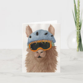 Lamas in tinten: januari Wenskaart 4 "x5.6" Feestdagen Kaart