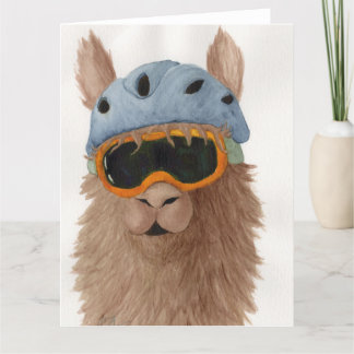 Lamas in tinten: januari Wenskaart 8,5 "x11" Bedankkaart