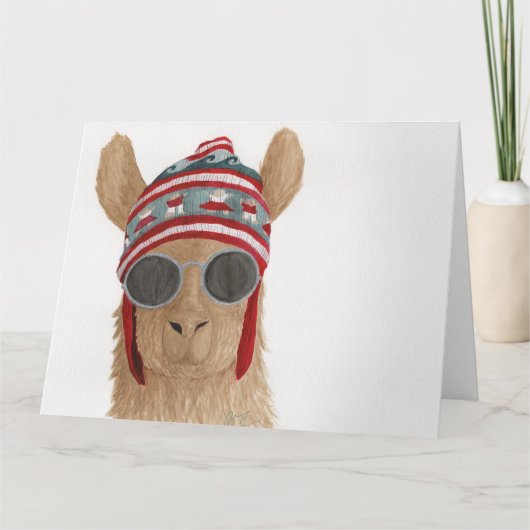 Lamas in tinten: juli Wenskaart 8,5 "x11" Bedankkaart (Voorkant)