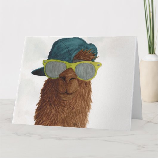 Lamas in tinten: juni Wenskaart 8,5 "x11" Bedankkaart (Voorkant)