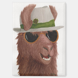 Lamas in tinten: maart magneet 2.5 "x3.5"