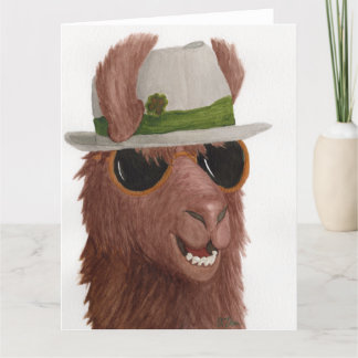 Lamas in tinten: maart Wenskaart 8,5 "x11" Bedankkaart