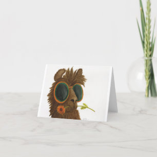 Lamas in tinten: mei Wenskaart 4 "x5.6" Feestdagen Kaart