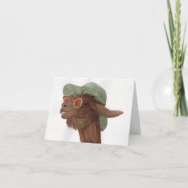 Lamas in tinten: november Wenskaart 4 "x5.6" Feestdagen Kaart