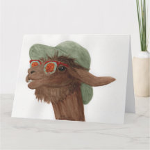 Lamas in tinten: november Wenskaart 8,5 "x11"