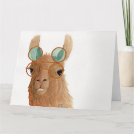 Lamas in tinten: september Wenskaart 8,5 "x11" Bedankkaart