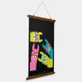 Lama's Kleurrijke Camelid Hangend Wandkleed (Gebogen)