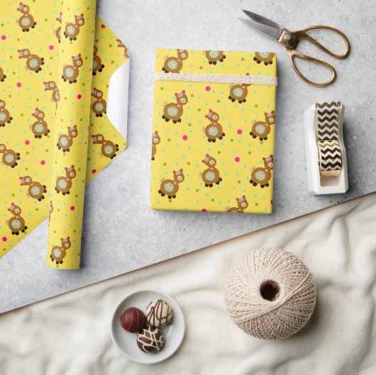 Lamas patroon cadeaupapier (Crafts)
