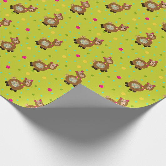 Lamas patroon inpakpapier (Hoek)