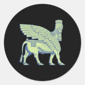 Lamassu Anunnaki Ronde Sticker (Voorkant)