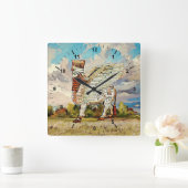 Lamassu Artwork Acrylwand Vierkante Klok (Huis)