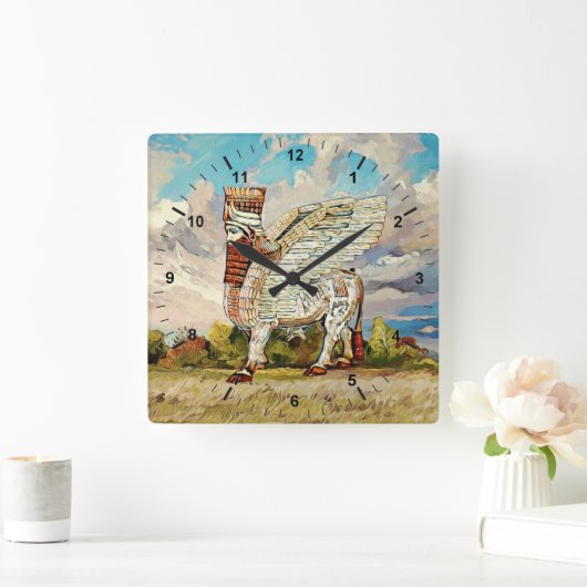 Lamassu Artwork Acrylwand Vierkante Klok (Huis)