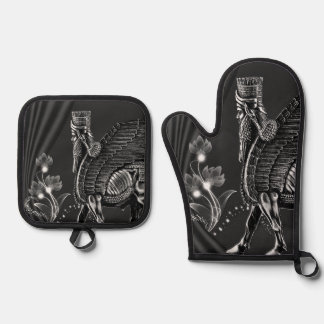 Lamassu Classic Oven Mitt en Pothouders Ovenwant & Pannenlap Set