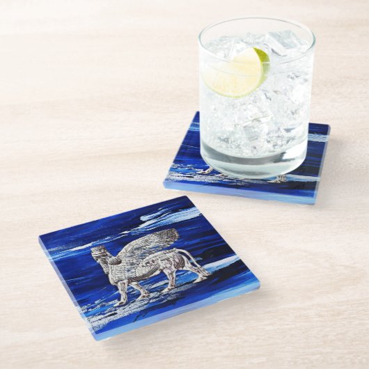 Lamassy Kunstwerk Glas Onderzetter (Schuin)
