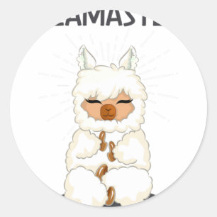 Lamaste Yoga-instructeur Yoga-liefhebber Mediteren Ronde Sticker