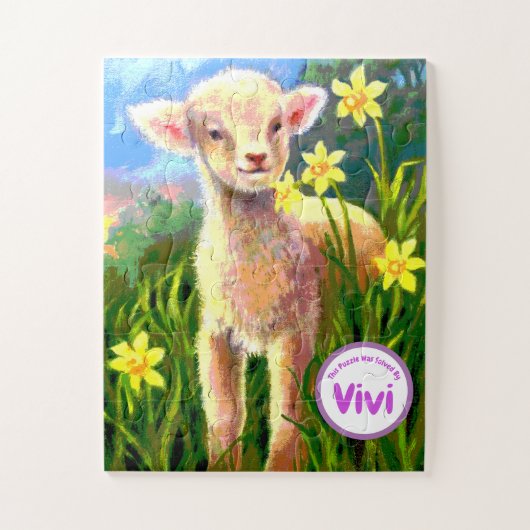Lamb Aangepast Kinder Jigzaag Puzzle Legpuzzel (Verticaal)