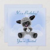 Lamb and Clouds verjaardagsuitnodiging voor kinder Kaart (Voorkant / Achterkant)