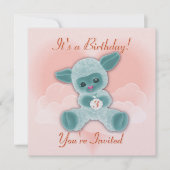 Lamb and Clouds verjaardagsuitnodiging voor kinder Kaart (Voorkant)