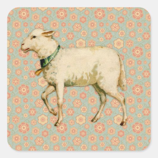 Lamb Art Vierkante Sticker (Voorkant)