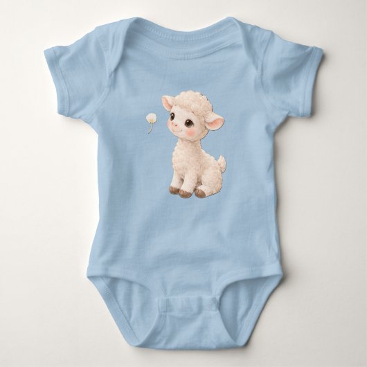 Lamb Baby Bodysuit – Soft Farm Baby Outfit (Voorkant)