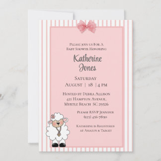 Lamb Baby Douche Uitnodigingen