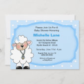 Lamb Baby Jongen Douche Uitnodigingen (Voorkant)