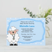 Lamb Baby Jongen Douche Uitnodigingen (Staand voorkant)