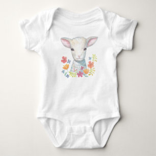 Lamb Baby kleding Christelijk Baby shower Gift She Romper