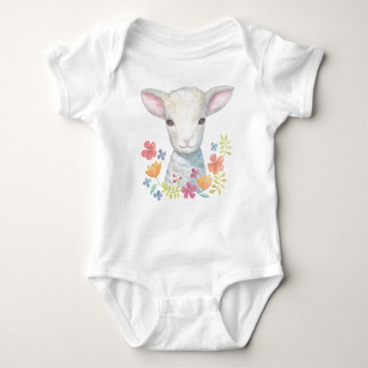 Lamb Baby kleding Christelijk Baby shower Gift She Romper (Voorkant)