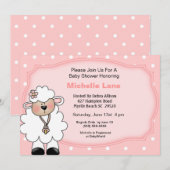 Lamb Baby Meisje Douche Uitnodigingen (Voorkant / Achterkant)