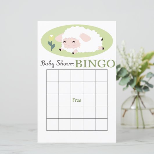 lamb baby shower bingo (Staand voorkant)