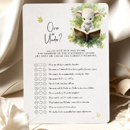 Lamb Baby shower Game Over of Onder? Kaart